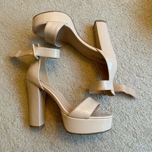 Platform nude heels